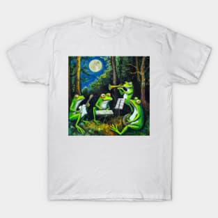 Goblincore Frog Orchestra Oil Painting T-Shirt